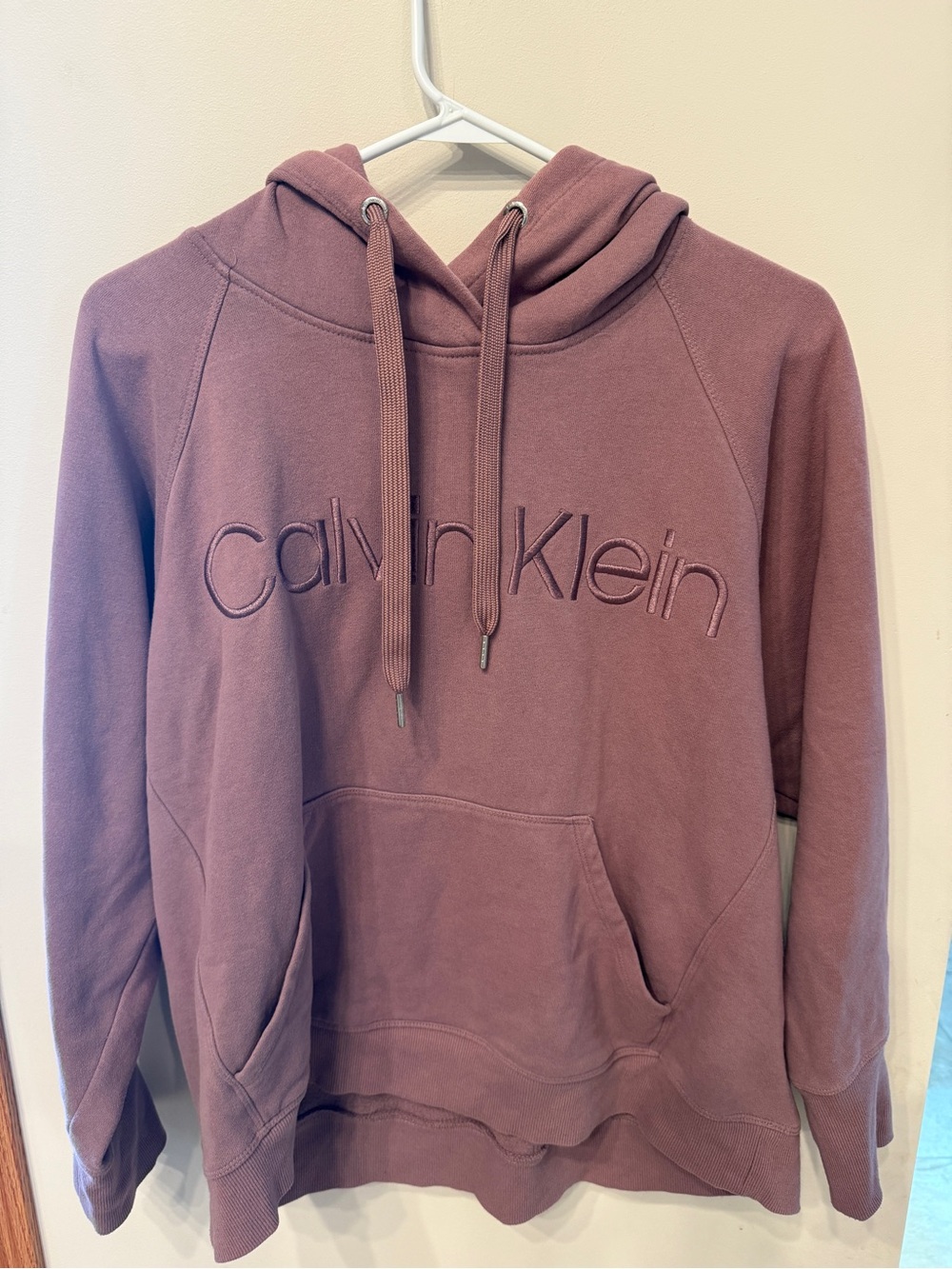 Calvin Klein Women's Mauve Hoodie Sweatshirt - Small